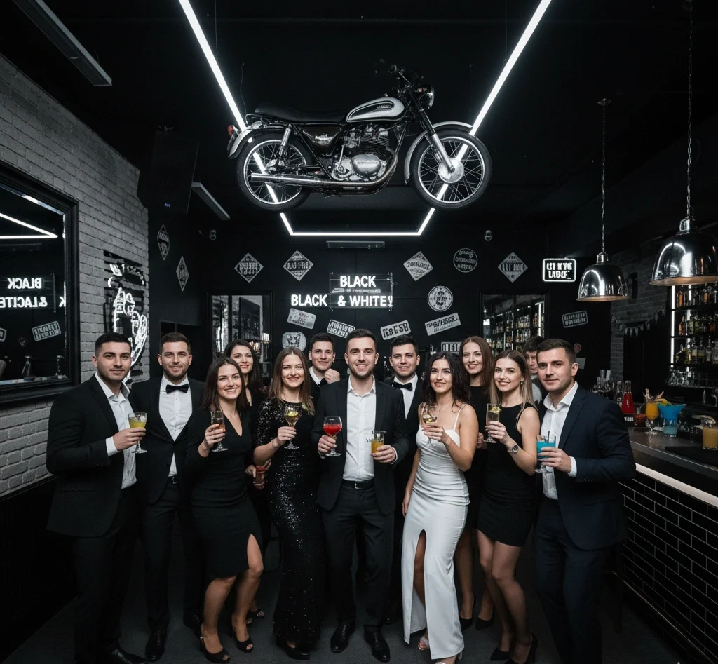 Soirée Black & White au bar Le Chabert à Châteaudun – ambiance festive et élégante